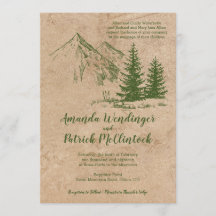 Rustic Mountain Scenic wedding Invites