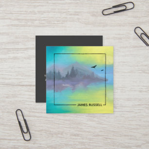 Rustic Mountain   Square Business Card