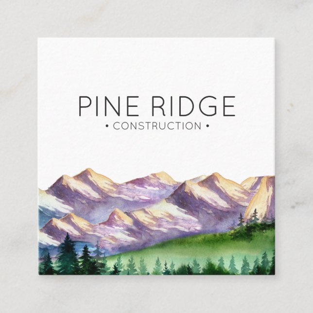 Rustic Mountain | Square Business Card (Front)