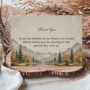 Rustic Mountain Thank You Card