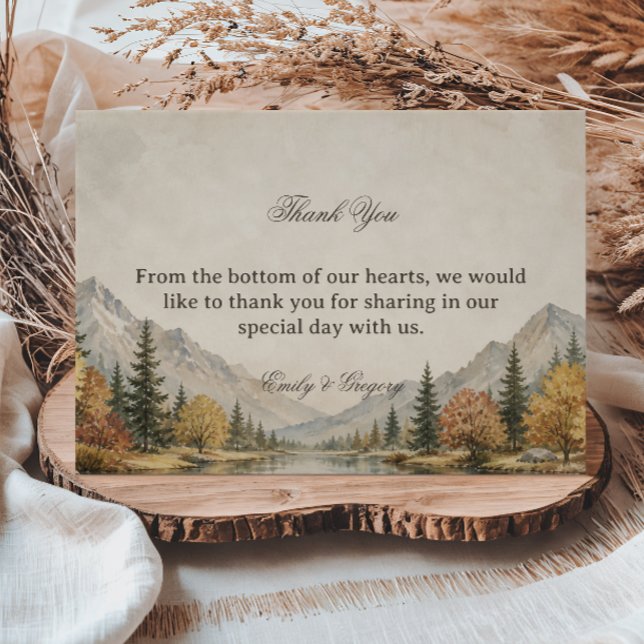 Rustic Mountain Thank You Card (Creator Uploaded)