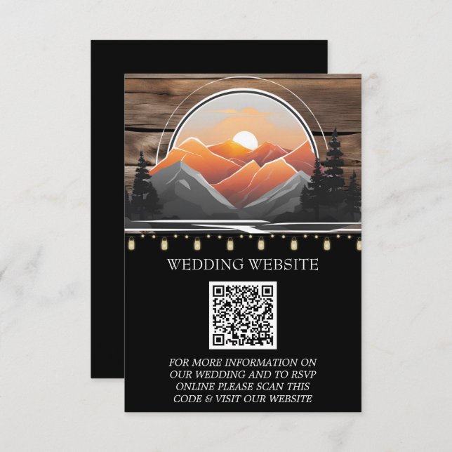 Rustic Mountain Valley Forest Sunset Nature Enclosure Card (Front/Back)