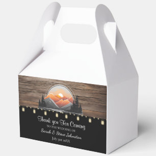 Rustic Mountain Valley Forest Sunset Wedding Favou Favour Box