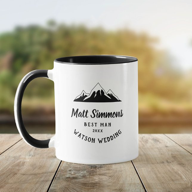 Rustic Mountain Wedding Best Man Gift Modern Cool Mug (Creator Uploaded)