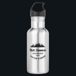 Rustic Mountain Wedding Groomsman Gift Modern Cool 532 Ml Water Bottle<br><div class="desc">Cool gift for your groomsmen: This stainless steel water bottle with a modern rustic mountain range design,  your custom name and the year of the wedding as well as the names of the event.</div>