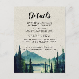 Rustic Mountain Wedding Guest Details Enclosure Card