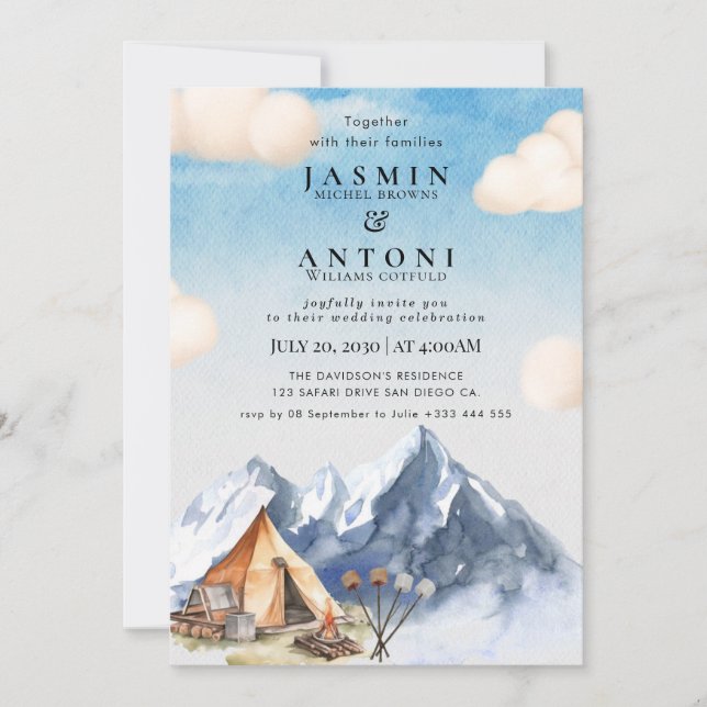 Rustic Mountain Wedding Invitation (Front)