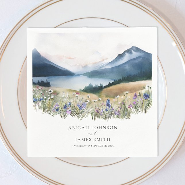 Rustic Mountain Wedding  Napkin (Creator Uploaded)