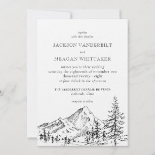 Rustic Mountain Wedding Photo Invitation Template