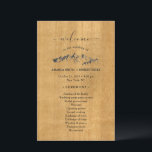 Rustic Mountain Wedding Program<br><div class="desc">Beautiful MOUNTAIN WEDDING program paper sheet design featuring a sketched mountain motif and a big "welcome" in an elegant script as well as the wedding program details on a rustic wood-textured background for you to personalise.</div>