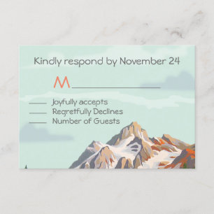 Rustic Mountain Wedding RSVP Card