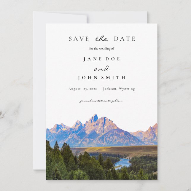Rustic Mountain Wedding Save The Date (Front)