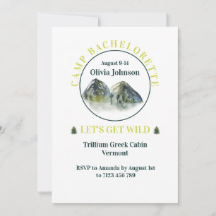 Rustic Mountain Weekend Bachelorette Party  Invitation