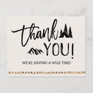 Rustic Mountain Wild One Thank You Card