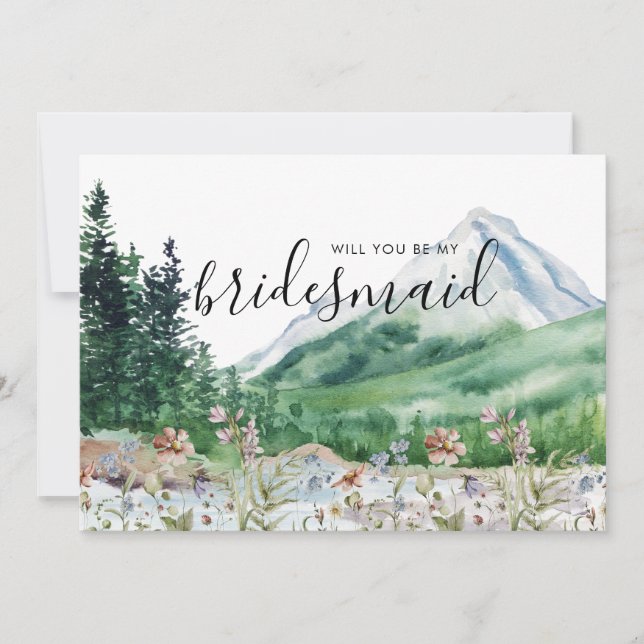 Rustic Mountain Wildflower | Be My Bridesmaid (Front)