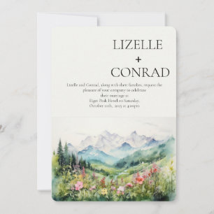 Rustic Mountain Wildflower   Boho  Invitation