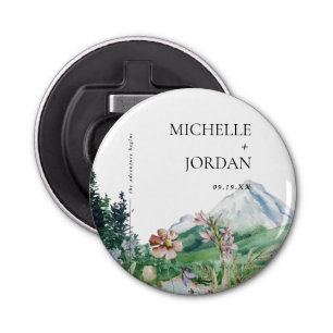 Rustic Mountain Wildflower Boho Wedding Bottle Opener