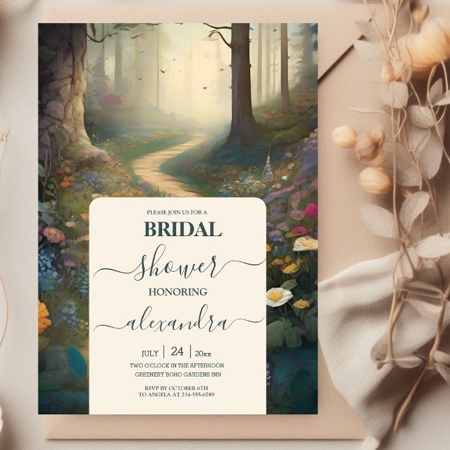 Rustic Mountain Woodland Forest Bridal Shower Invitation (Creator Uploaded)