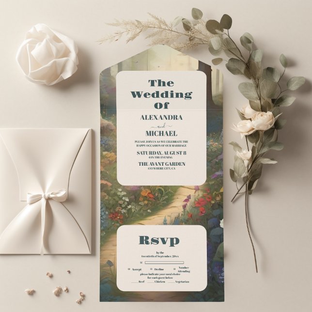 Rustic Mountain Woodland Forest Wedding All In One Invitation (Creator Uploaded)