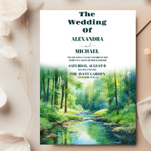 Rustic Mountain Woodland Forest Wedding Invitation