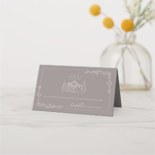 Rustic Mountains Amethyst Wedding Place Card