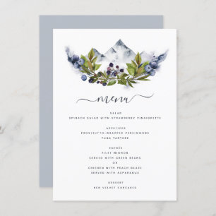 Rustic Mountains Forest Watercolor Modern Menu
