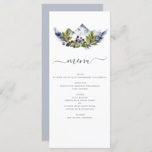 Rustic Mountains Forest Watercolor Modern Menu