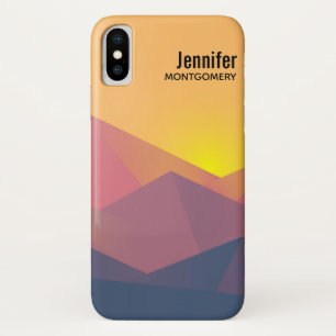 Rustic Mountains Geometric Minimalist iPhone X Case