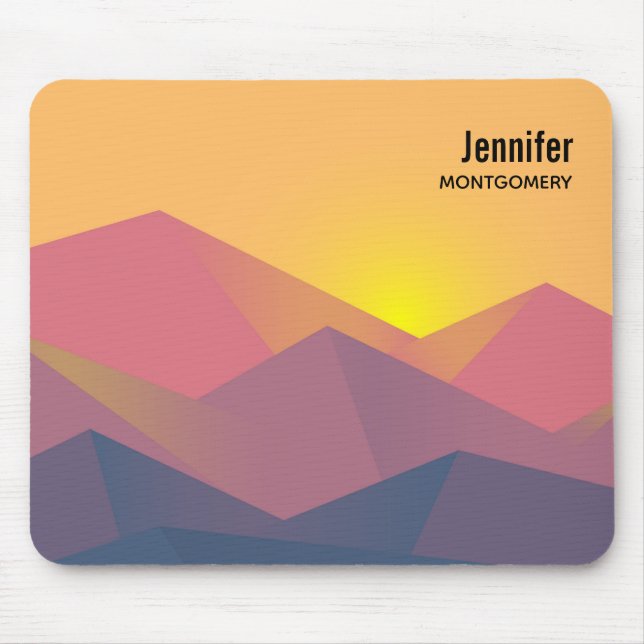 Rustic Mountains Geometric Minimalist Mouse Pad (Front)