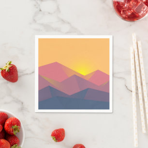Rustic Mountains Geometric Minimalist Napkin