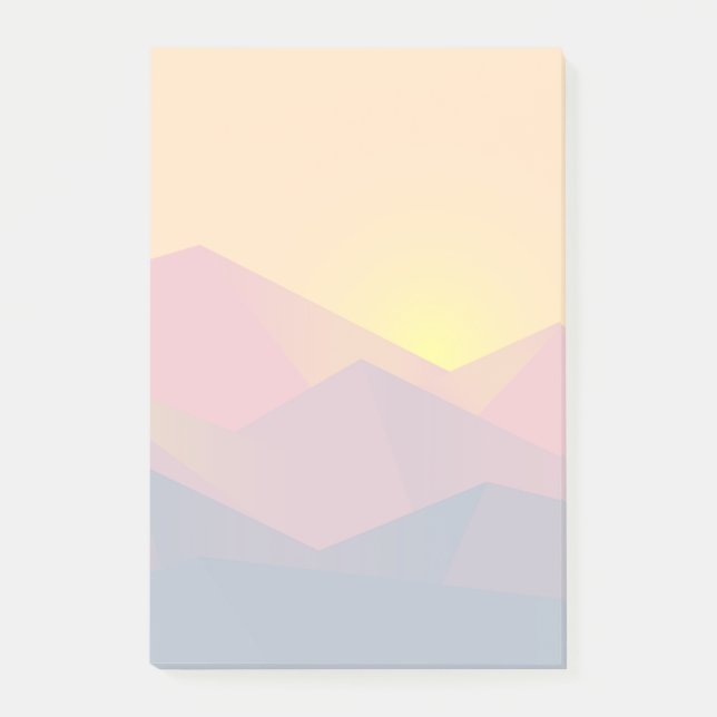 Rustic Mountains Geometric Minimalist Post-it Notes (Front)