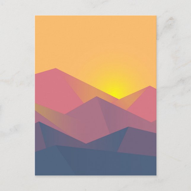 Rustic Mountains Geometric Minimalist Postcard (Front)