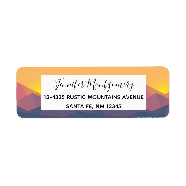 Rustic Mountains Geometric Minimalist Return Address Label (Front)