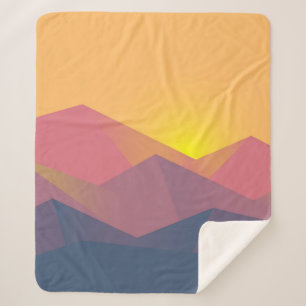 Rustic Mountains Geometric Minimalist Sherpa Blanket