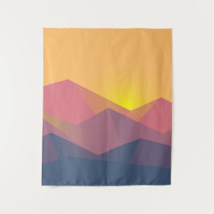 Rustic Mountains Geometric Minimalist Tapestry