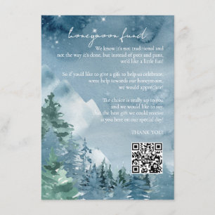Rustic Mountains Honeymoon Fund Dark Dusk Blue  Enclosure Card