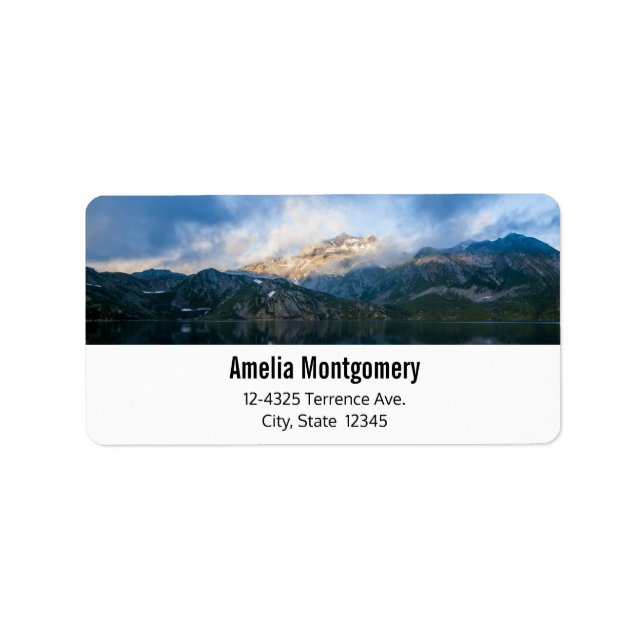 Rustic Mountains Nature Photo Address Label (Front)