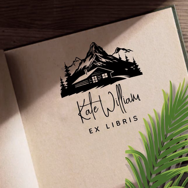 Rustic Mountains & Pines Ex libris Rubber Stamp (Creator Uploaded)