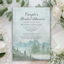 Rustic Mountains Snow Lake Couple's Bridal Shower
