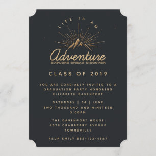 Rustic Mountains with Sunrays Graduate Invitation