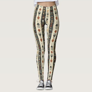 Rustic Mudcloth Geometric Pattern (4) Leggings