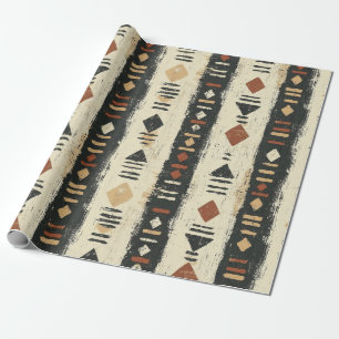 Rustic Mudcloth Geometric Pattern (4) Wrapping Paper