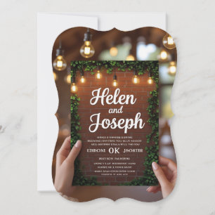 Rustic Multi-Event Brick Wall Wedding Invitation w