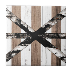 Rustic Multi Wood White & Brown Barn Door Ceramic Tile