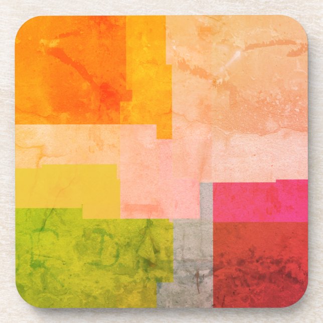 Rustic Multicolored Stripes   Coaster (Front)