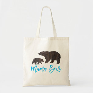 Rustic Mum and Baby Bear Tote Bag