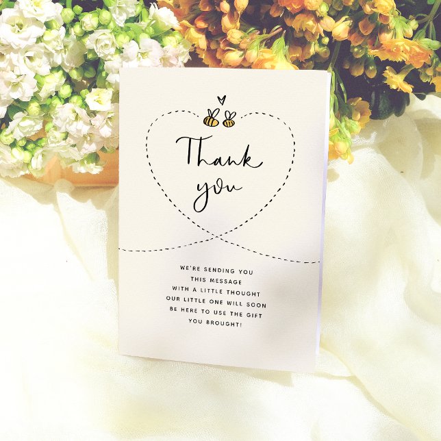 Rustic Mummy to Bee Baby Shower Thank You Card (Creator Uploaded)