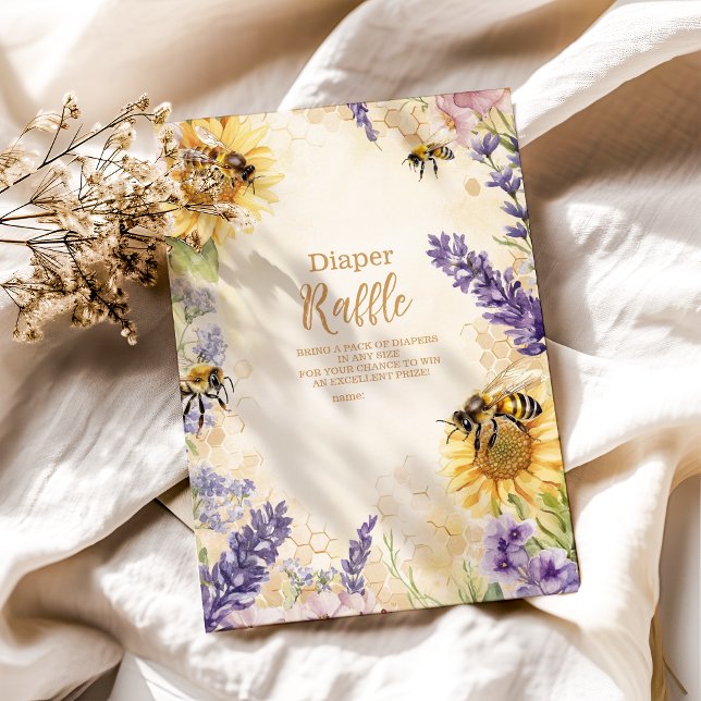 Rustic Mummy To Bee Gender Neutral  Diapper Raffle Enclosure Card (Creator Uploaded)