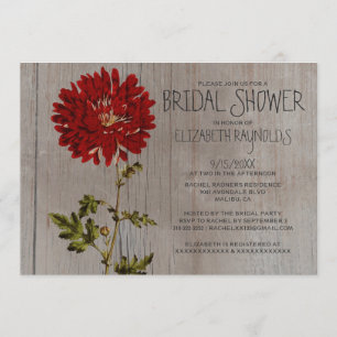 Rustic Mums Bridal Shower Invitations