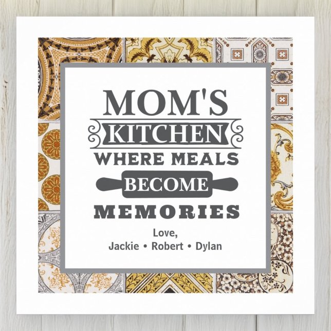 Rustic Mum's Meals Become Memories Kitchen Poster (Creator Uploaded)